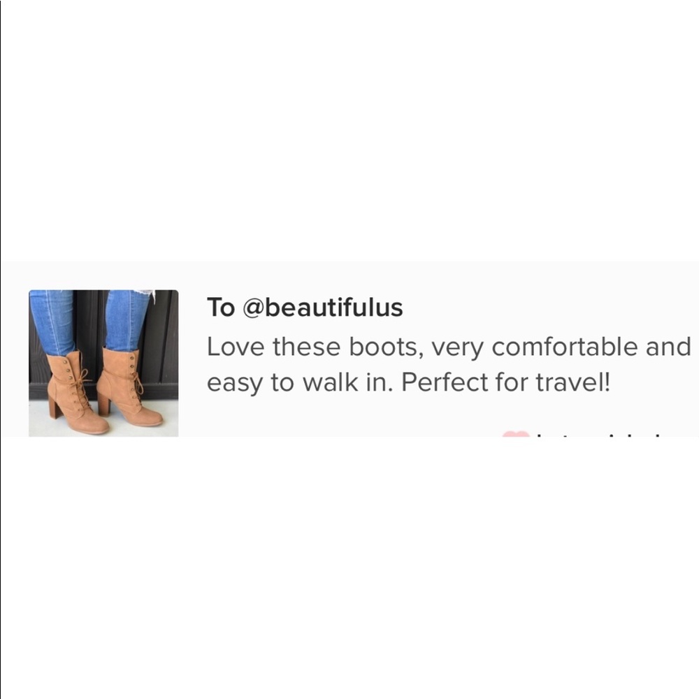 NIB Tan Block Heel Lace-Up Combat Motto Bootie - Picture 8 of 8